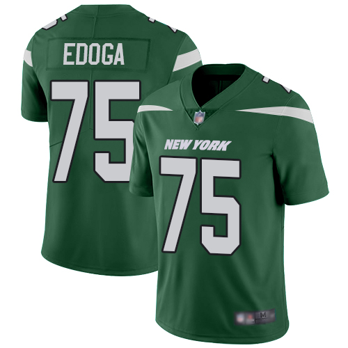New York Jets Limited Green Youth Chuma Edoga Home Jersey NFL Football #75 Vapor Untouchable